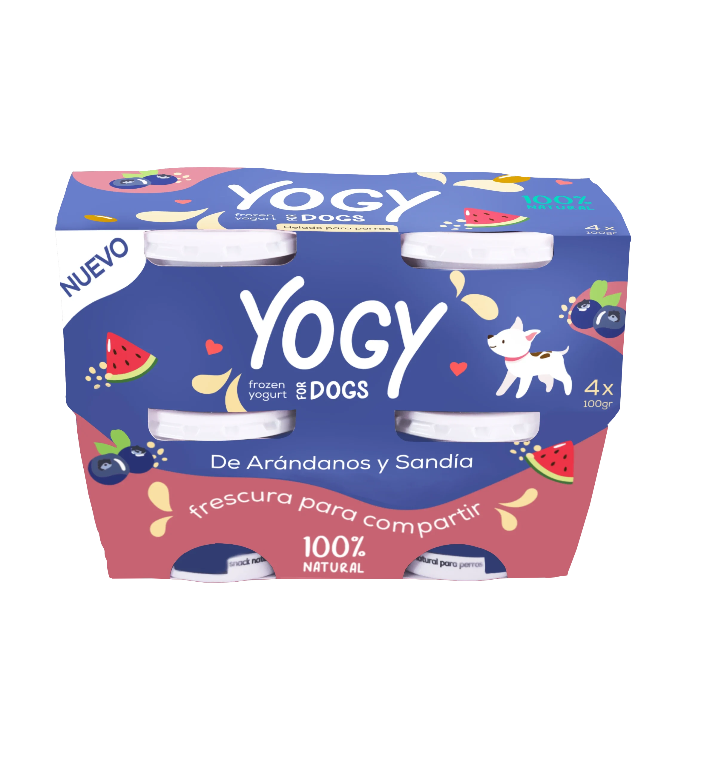 Barker Yogy Four Pack / Sabor Arándanos y Sandia x 100 gr C/U - Imagen 2