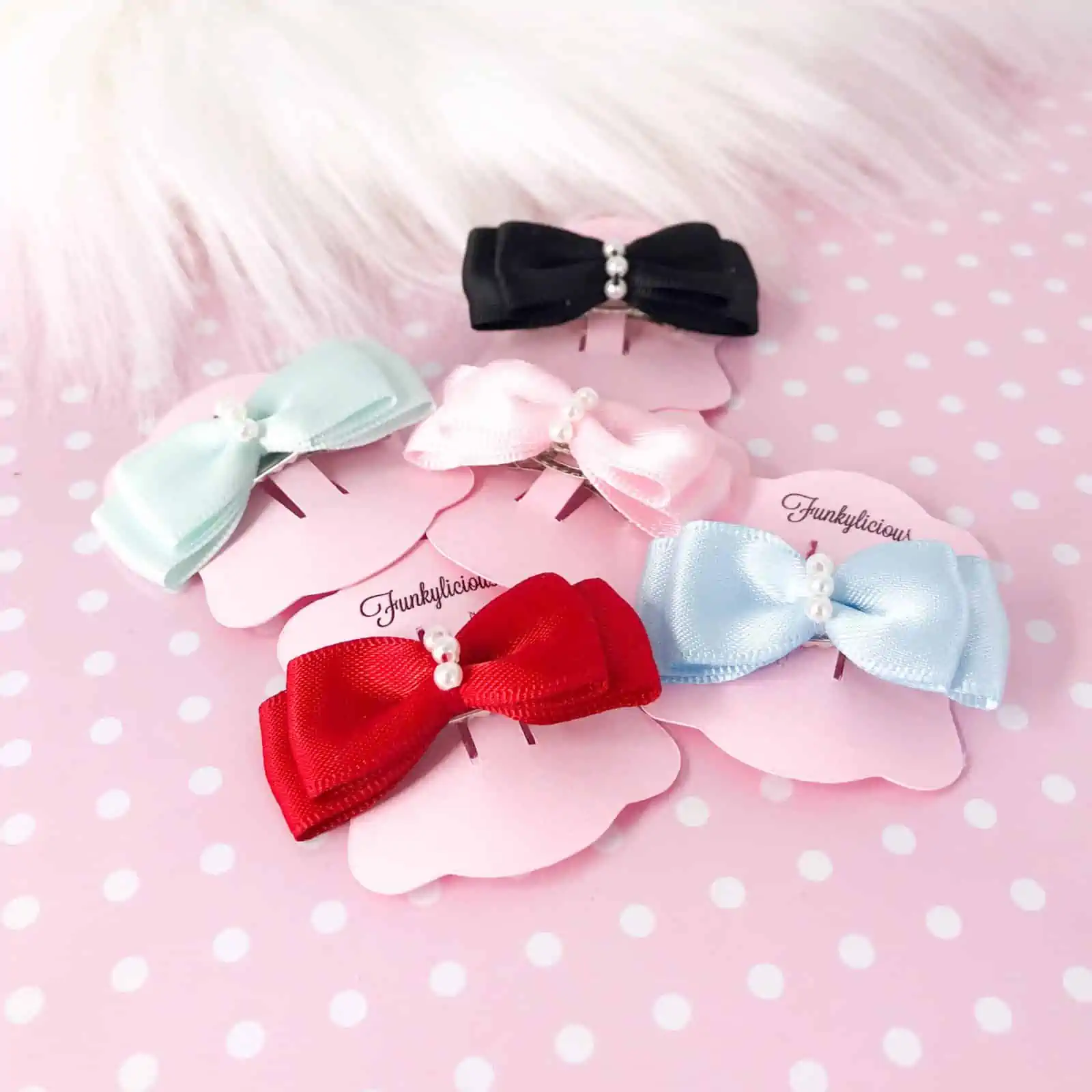Lazo Little Pearls Negro Funkylicious - Imagen 2