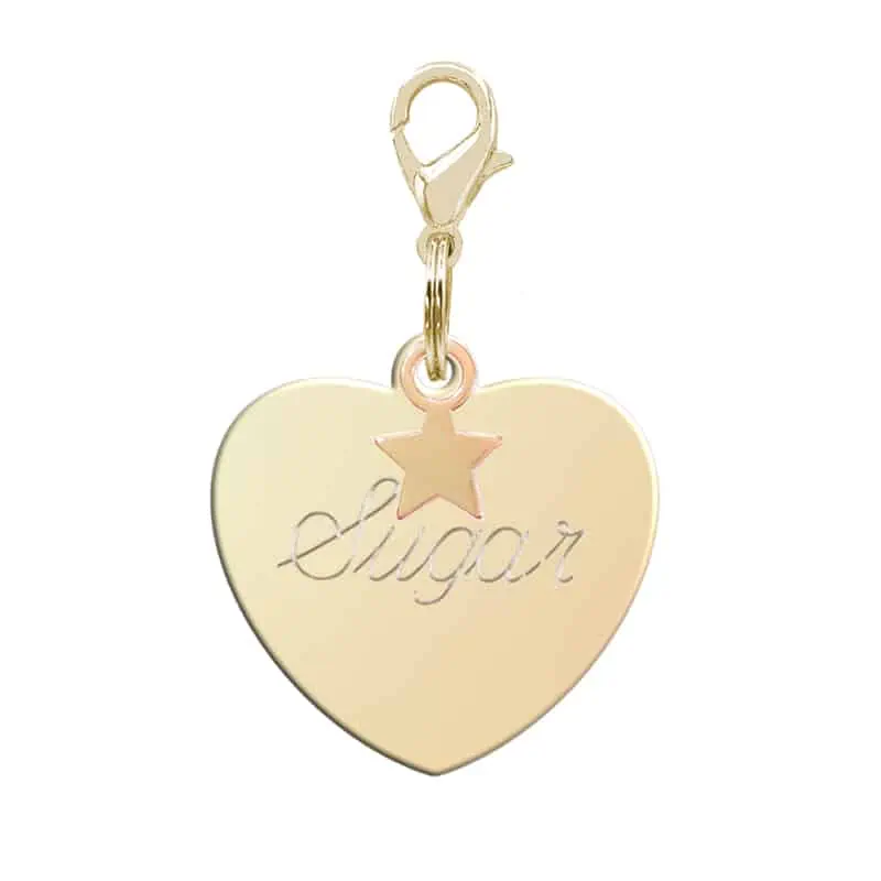Placa Corazón Dorado Estrellita